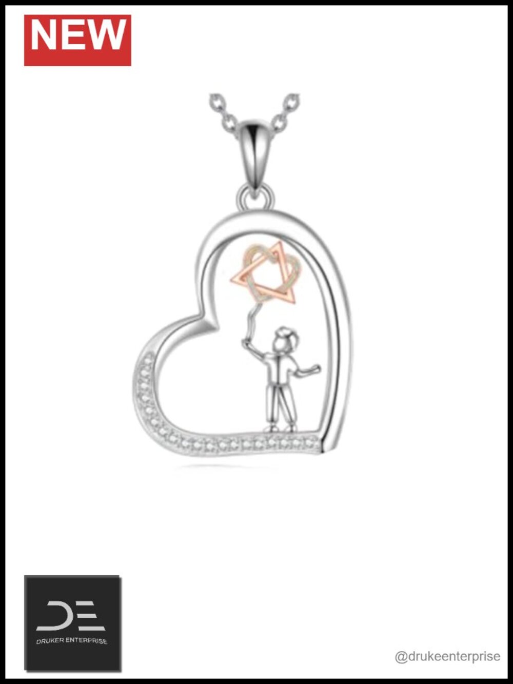 Sterling Silver Adoption Pendant Necklace Opal Symbol Gift